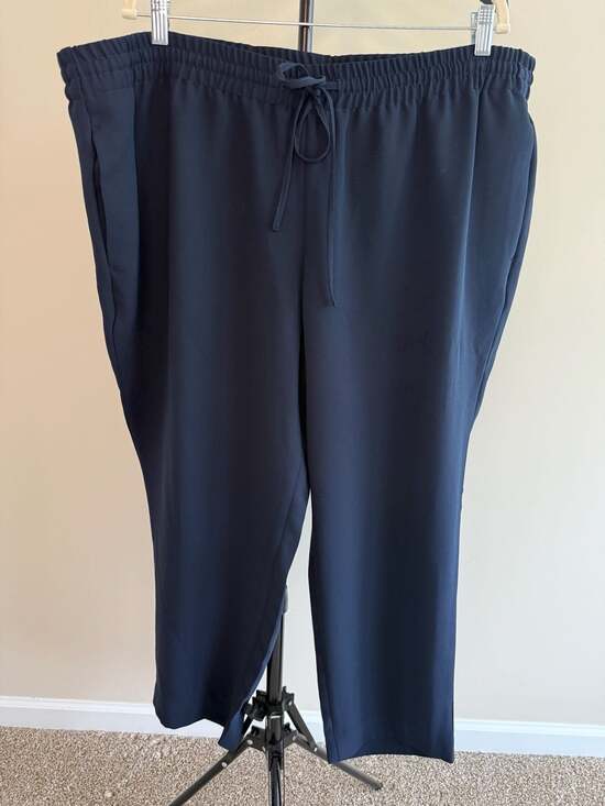 Talbots Pants - Talbots Woman Petites Navy Blue Pull On Casual Pants Drawstring Size 3XP